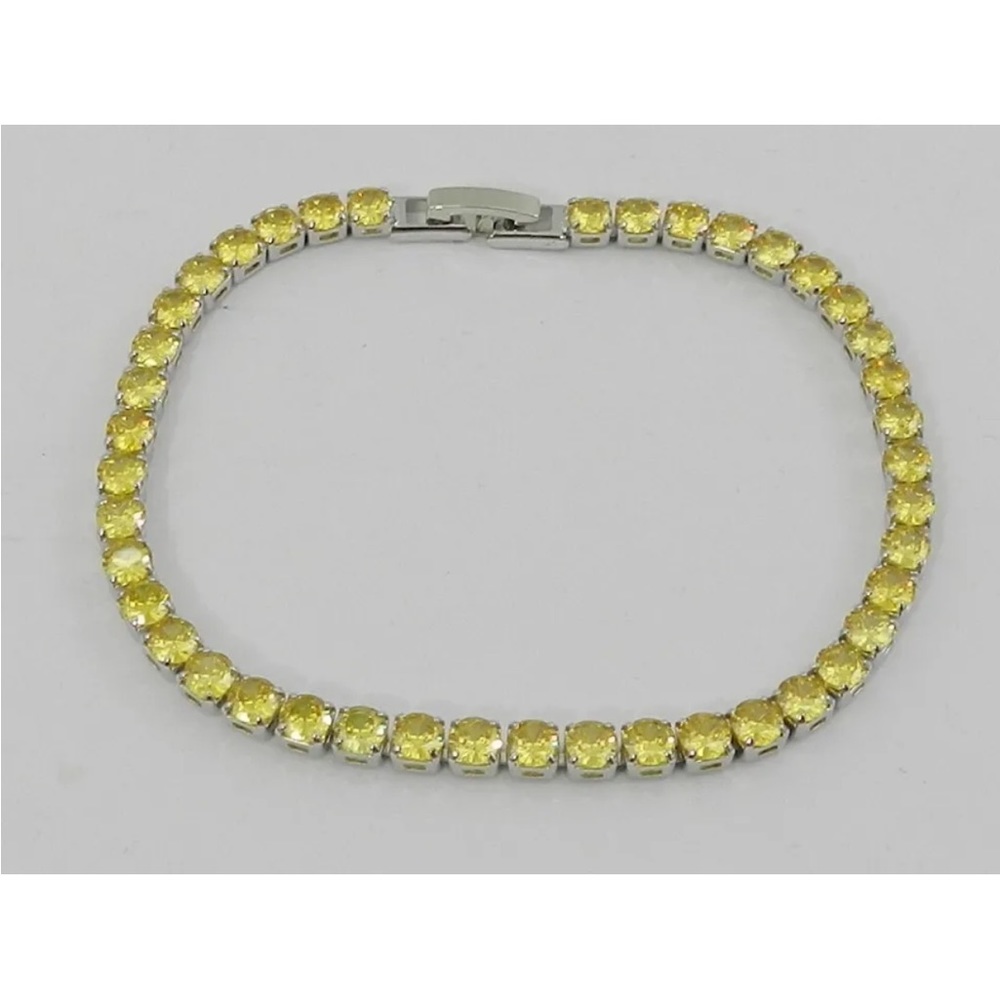 1.Macy’s Cubic zirconia silver plated yellow tennis bracelet gift boxed NWT85.00